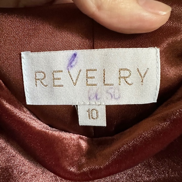Revelry Skye Velvet Dress in Terracotta - Picture 4 of 6